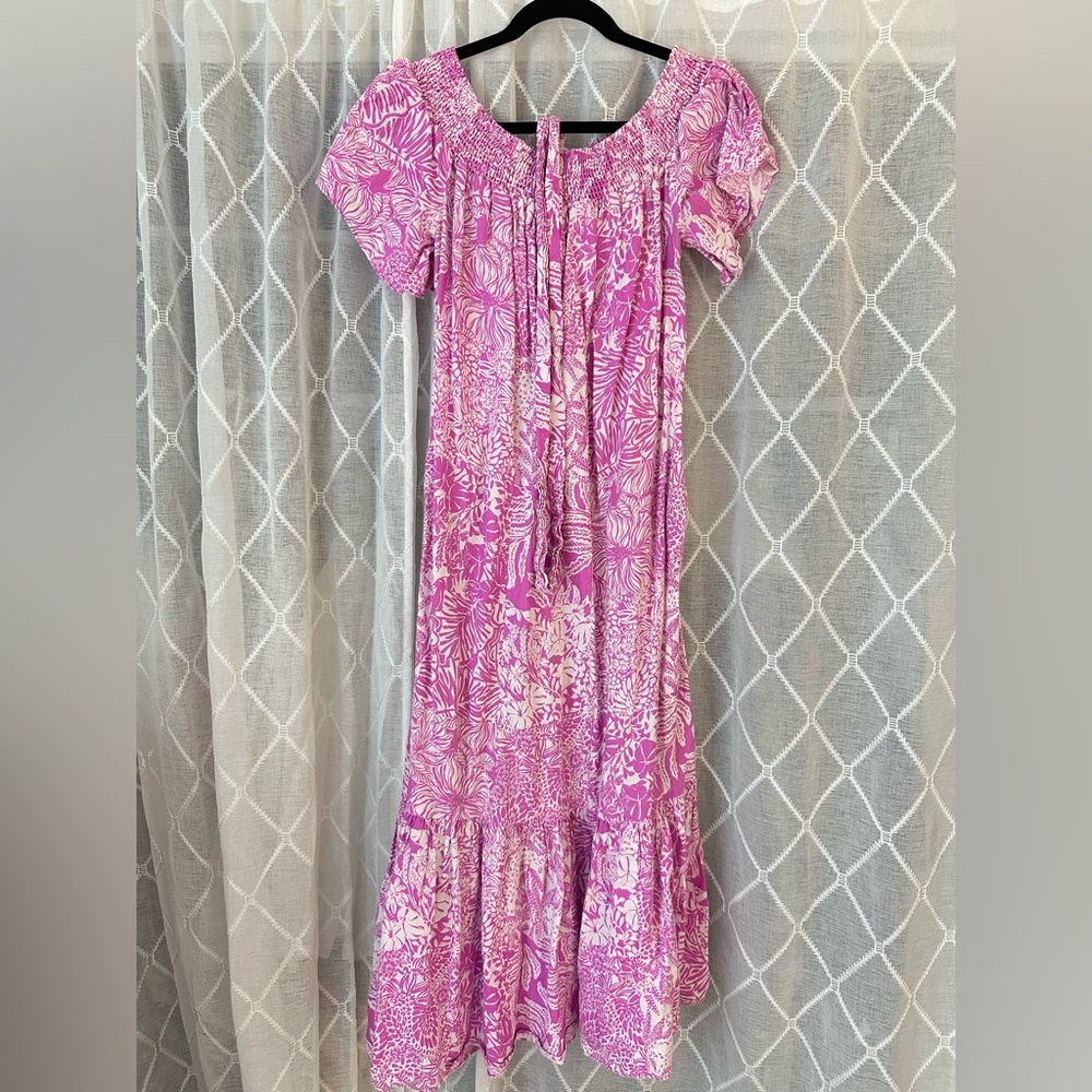 Lilly Pulitzer Pink and White Smocked Dress